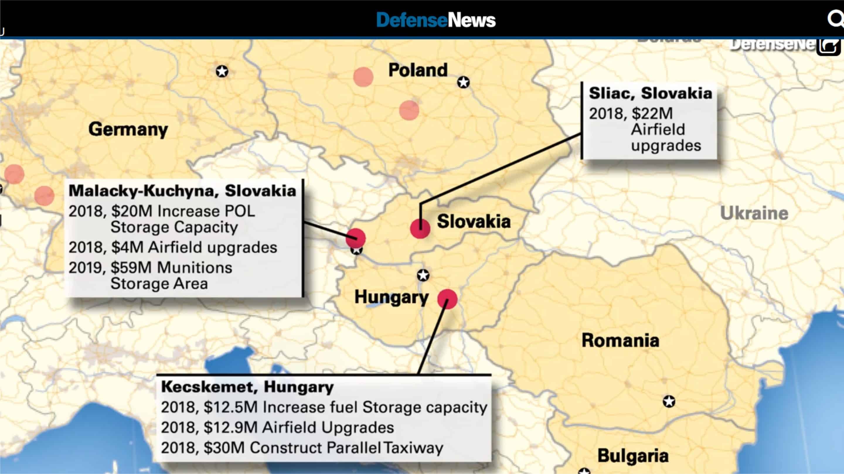 USA plánuje postaviť na Slovenskom území v roku 2019 sklad USA zbraní za 59 milionov dolárov. 1